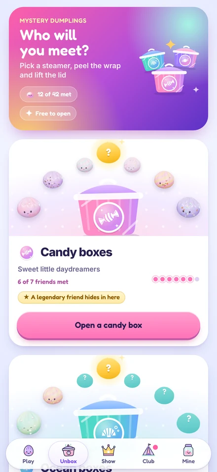 Mystery dumpling boxes from the Candy family